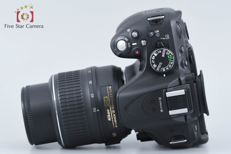 "Count 5,516" Nikon D5200 Black 24.1 MP DSLR Camera 18-55 VR Lens from Japan