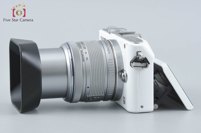 "Count 5,636" Olympus PEN Lite E-PL3 White 12.3 MP 14-42 Lens from Japan