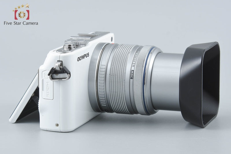 "Count 5,636" Olympus PEN Lite E-PL3 White 12.3 MP 14-42 Lens from Japan
