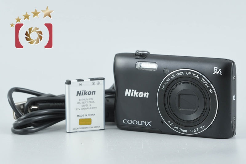 Nikon COOLPIX S3700 Black 20.1 MP Digital Camera from Japan
