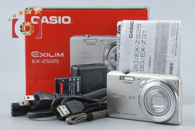 CASIO EXILIM EX-ZS25 Silver 16.1 MP Digital Camera w/ Box from Japan