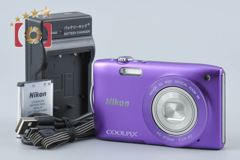 Nikon COOLPIX S3300 Lavender Purple 16.0 MP Digital Camera from Japan