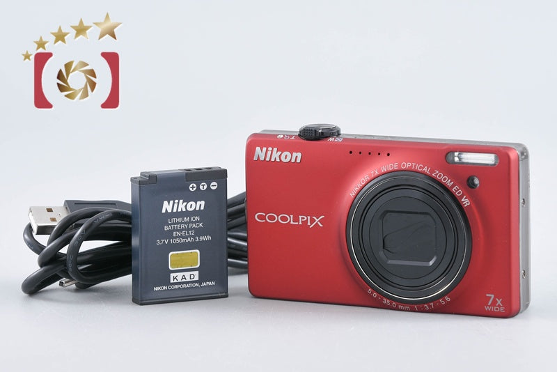 Nikon COOLPIX S6000 Flash Red 14.2 MP Digital Camera from Japan