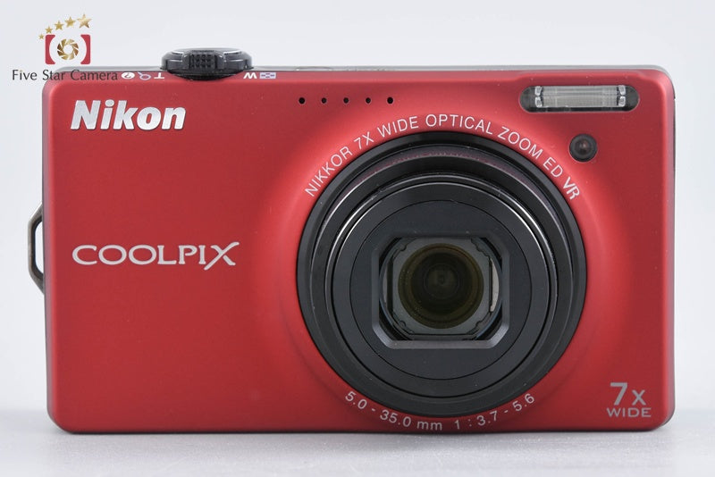 Nikon COOLPIX S6000 Flash Red 14.2 MP Digital Camera from Japan
