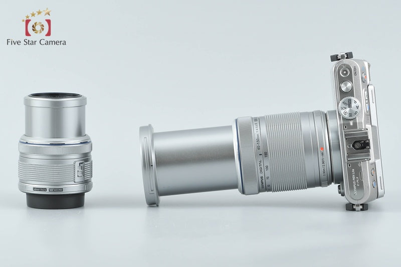 Olympus PEN Lite E-PL3 Silver 12.3 MP 14-42 40-150 Lenses from Japan