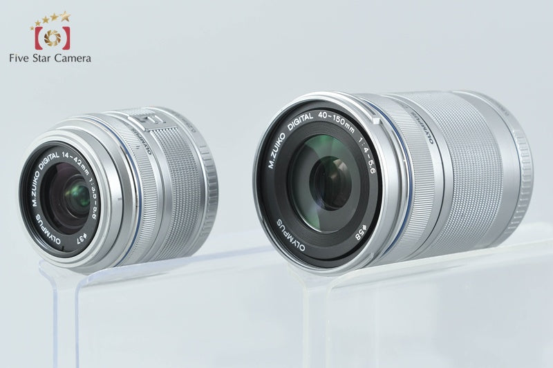 Olympus PEN Lite E-PL3 Silver 12.3 MP 14-42 40-150 Lenses from Japan