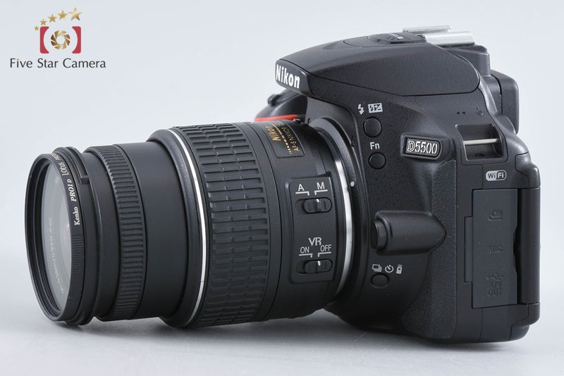 Nikon D5500 Black 24.2 MP Digital SLR Camera 18-55 VR II Lens from Japan