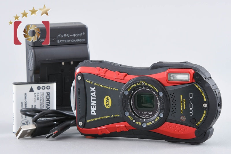 RICOH PENTAX WG-10 Red 14.0 MP Waterproof Action Camera from Japan