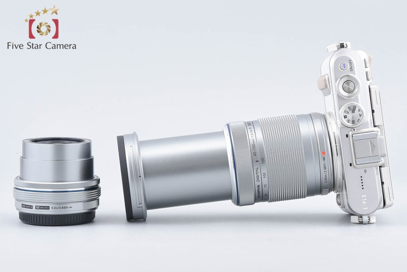 "Count 184" Olympus PEN E-PL8 White 16.1 MP EZ 14-42 40-150 Lenses from Japan