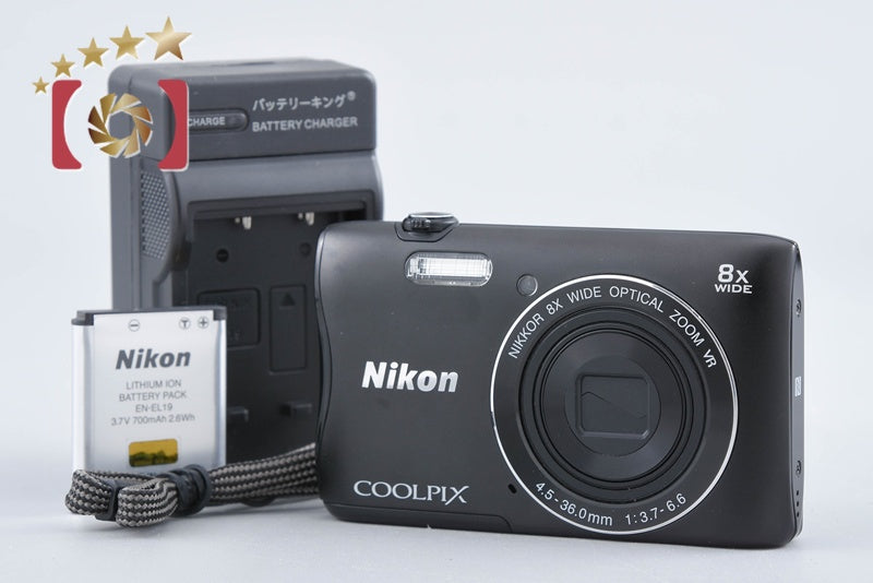 Nikon COOLPIX S3700 Black 20.1 MP Digital Camera from Japan