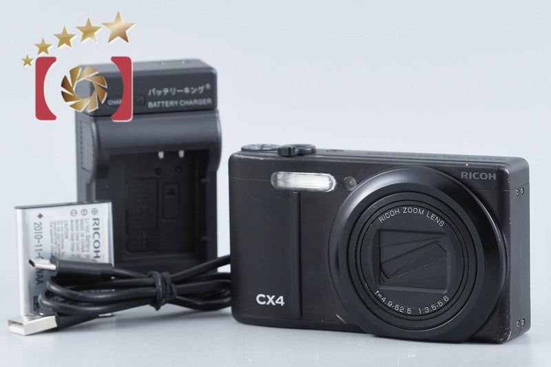 "Shutter count 4,331" Ricoh CX4 Black 10.0 MP Digital Camera from Japan