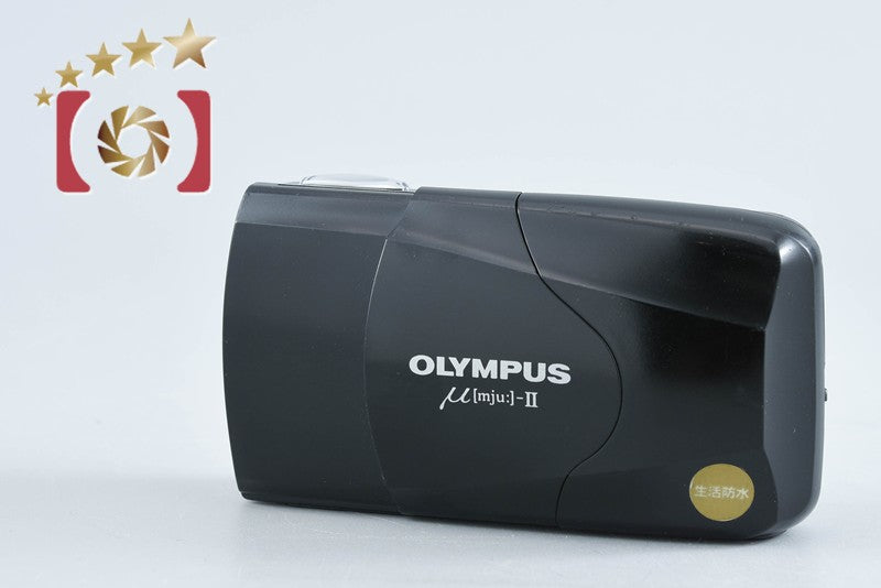Olympus μ[mju:]-II Black 35mm Point & Shoot Film Camera from Japan