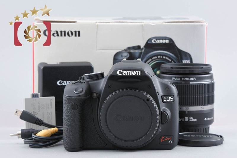 Canon EOS Kiss X3 / Rebel T1i / 500D 15.1MP EF-S 18-55 IS Lens w/ Box from Japan