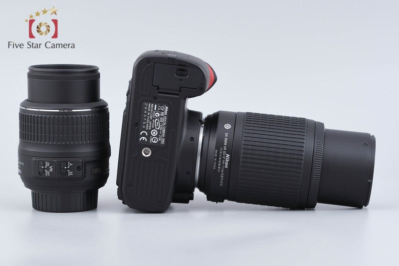 "Shutter count 2,528" Nikon D60 10.2 MP DSLR 18-55 55-200 Lenses from Japan