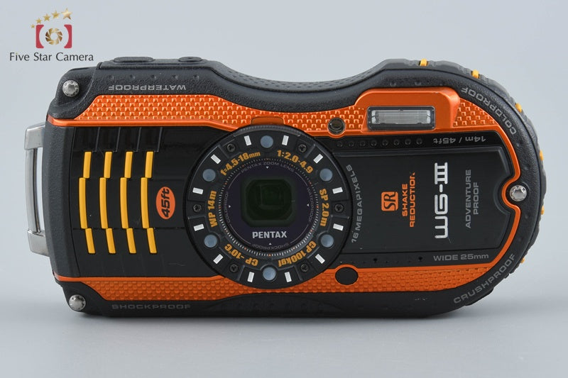 "Count 753" Ricoh Pentax WG-3 Orange 16.0 MP Waterproof Action Camera from Japan