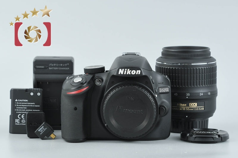 "Shutter count 4,857" Nikon D3200 Black 24.2 MP DSLR 18-55 VR Lens from Japan