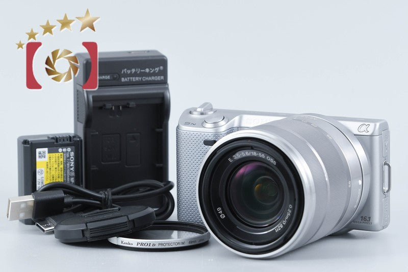 Sony α NEX-5N Silver 16.1 MP 18-55 Lens [Japanese Language Only] from Japan