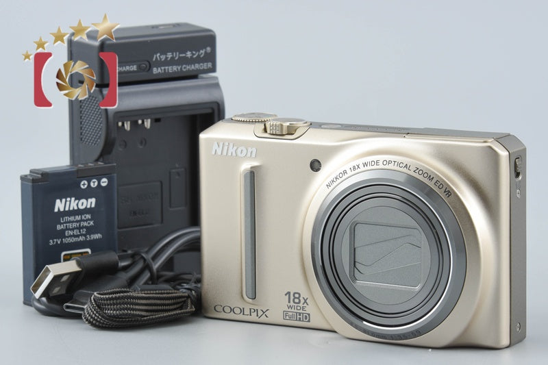 Nikon COOLPIX S9100 Sophia Gold 12.1 MP Digital Camera from Japan