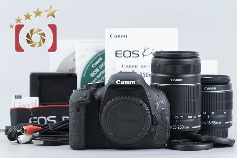 Canon EOS Kiss X5 / Rebel T3i / 600D 18.0 MP 18-55 55-250 Lenses from Japan