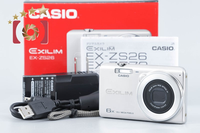 CASIO EXILIM EX-ZS26 Silver 16.1 MP Digital Camera w/ Box from Japan