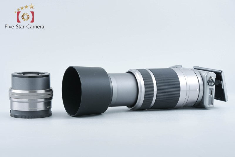 Sony α NEX-5T Silver 16.1 MP 16-50 55-210 Lenses [Multiple Languages] from Japan