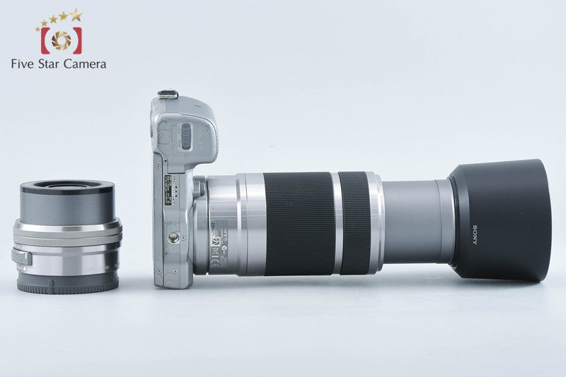 Sony α NEX-5T Silver 16.1 MP 16-50 55-210 Lenses [Multiple Languages] from Japan