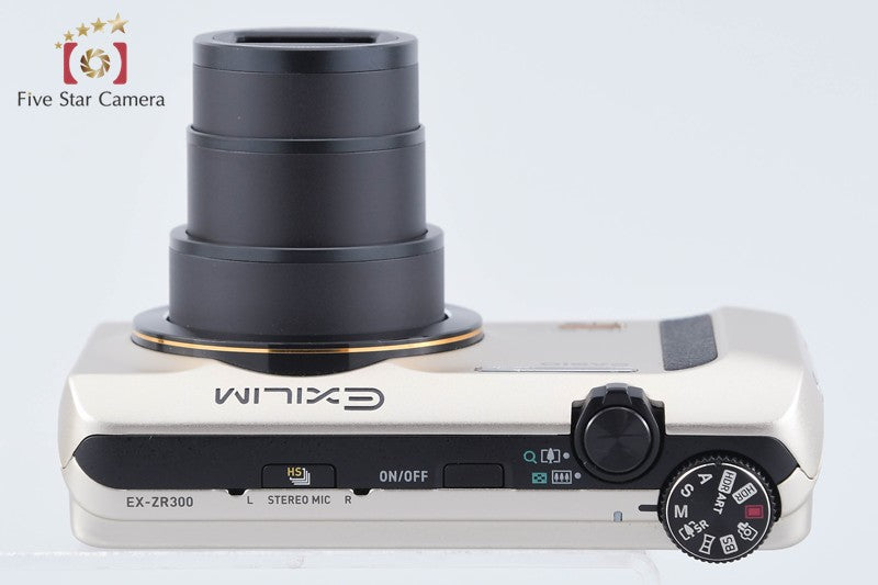 CASIO HIGH SPEED EXILIM EX-ZR300 Gold 16.1 MP Digital Camera from Japan
