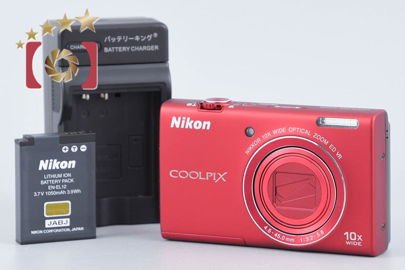 Nikon COOLPIX S6200 Brilliant Red 16.0 MP Digital Camera from Japan