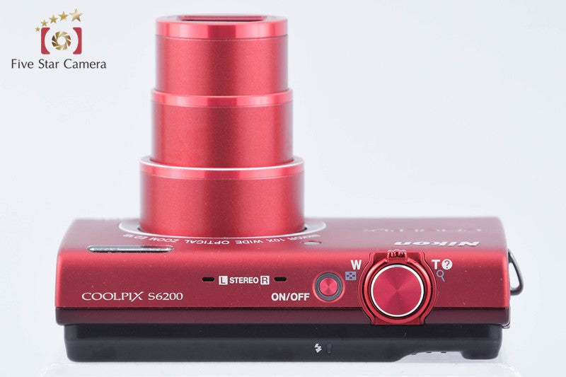Nikon COOLPIX S6200 Brilliant Red 16.0 MP Digital Camera from Japan