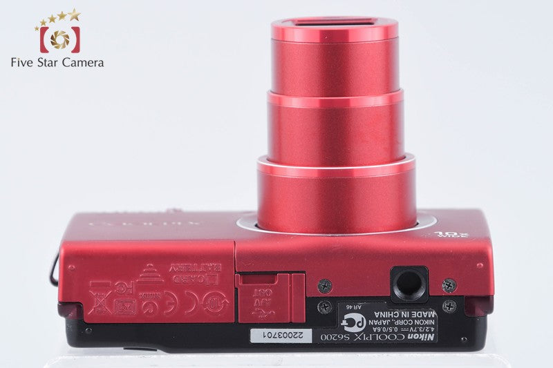 Nikon COOLPIX S6200 Brilliant Red 16.0 MP Digital Camera from Japan