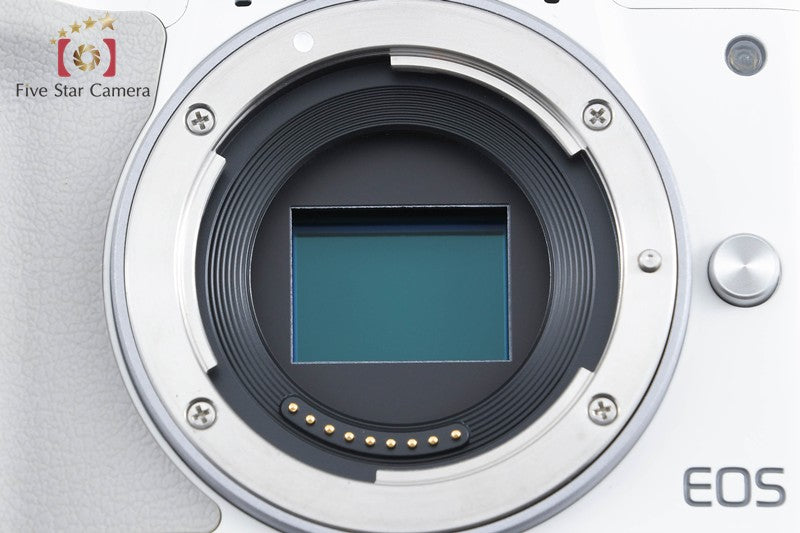 "Count 2,000" Canon EOS Kiss M2 White 24.1MP EF-M 15-45 55-200 Lenses from Japan