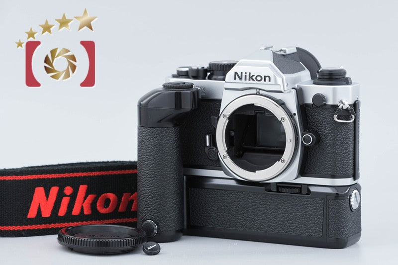 Nikon New FM2 FM2N Silver Early Model 35mm SLR + MD-12 Motor Drive from Japan