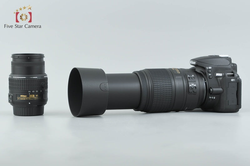 "Count 1,497" Nikon D5500 24.2 MP DSLR Black 18-55 55-300 VR Lenses from Japan