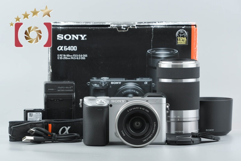 Sony α6400 ILCE-6400 Silver 16-50 55-210 Lenses [Multiple Languages] from Japan