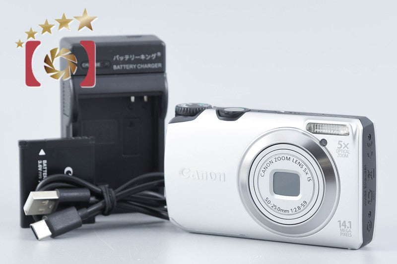 Canon PowerShot A3200 IS Silver 14.1 MP Digital Camera from Japan