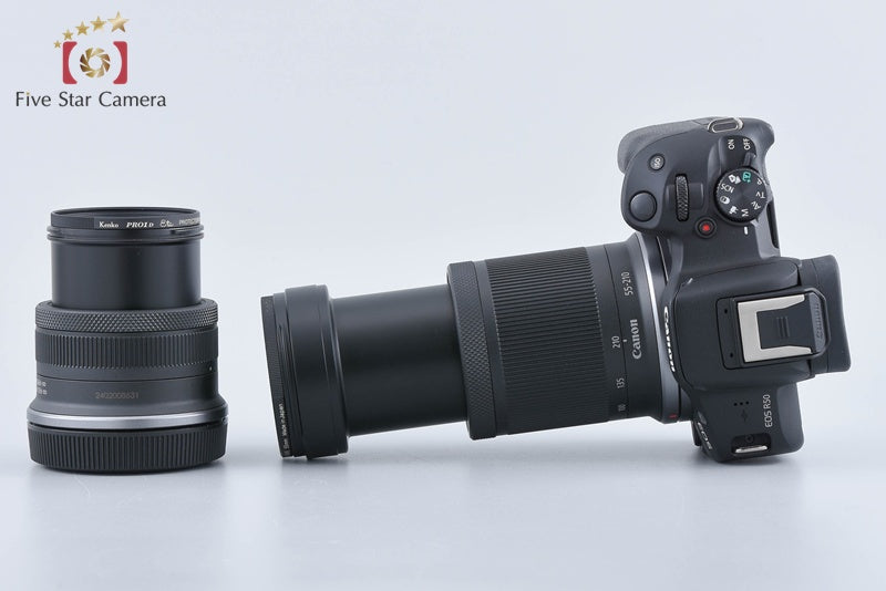 "Count 2,000" Canon EOS R50 Black 24.2 MP RF-S 18-45 55-210 Lenses from Japan