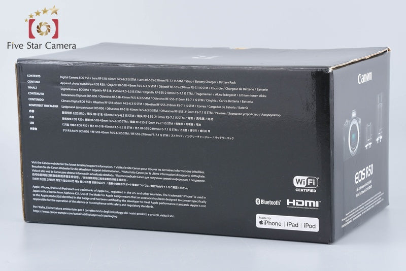 "Count 2,000" Canon EOS R50 Black 24.2 MP RF-S 18-45 55-210 Lenses from Japan