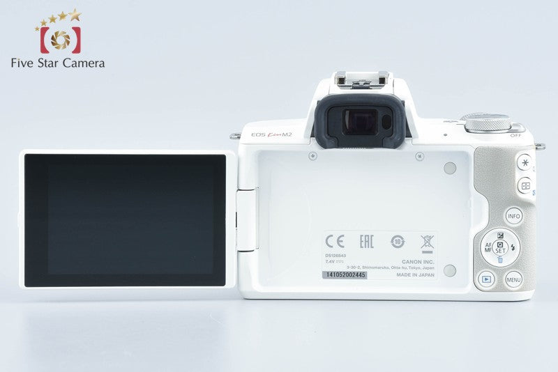 Canon EOS Kiss M2 White 24.1 MP EF-M 15-45 55-200 Lenses from Japan