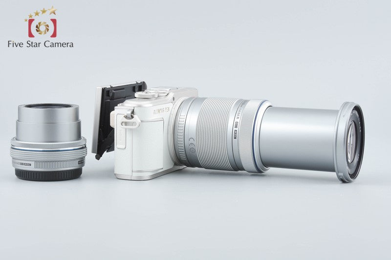 "Count 2,283" Olympus E-PL9 White 16.1 MP 14-42 40-150 Lenses from Japan