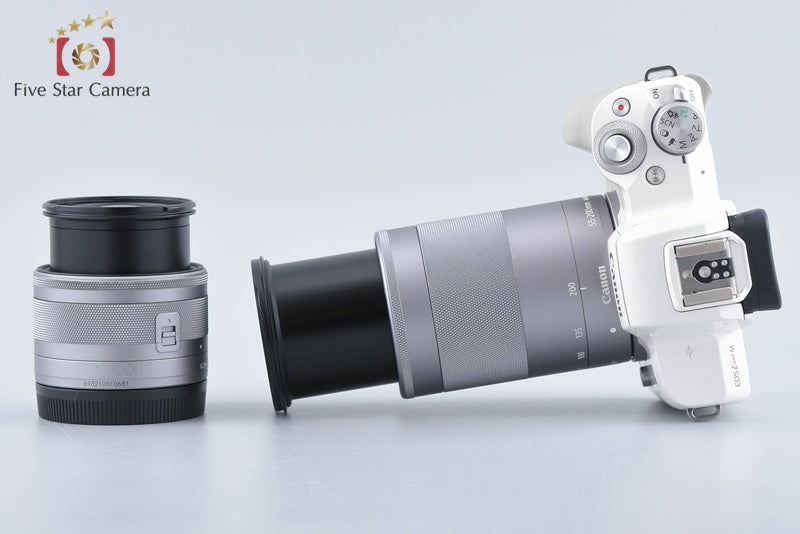Canon EOS Kiss M / M50 White 24.0MP 15-45 55-200 IS STM Lenses w/ Box from Japan