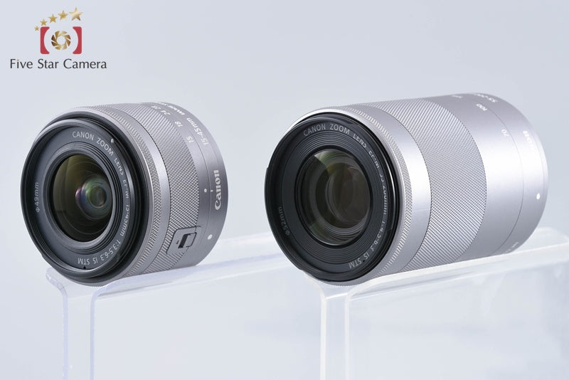 Canon EOS Kiss M / M50 White 24.0MP 15-45 55-200 IS STM Lenses w/ Box from Japan
