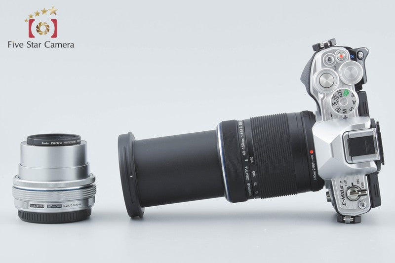 Olympus OM-D E-M10 Mark III Silver 16.1 MP 14-42 40-150 EZ Lenses from Japan