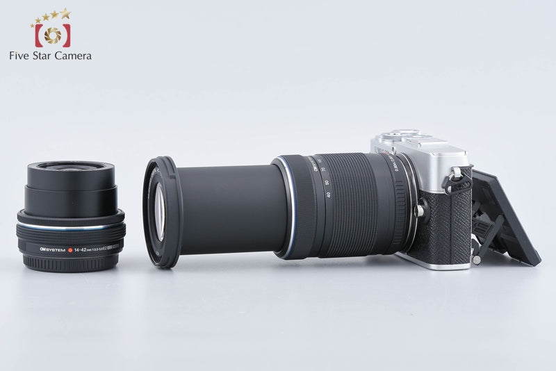 "Count 351" Olympus PEN E-P7 Silver 20.3 MP EZ 14-42 40-150 Lenses from Japan