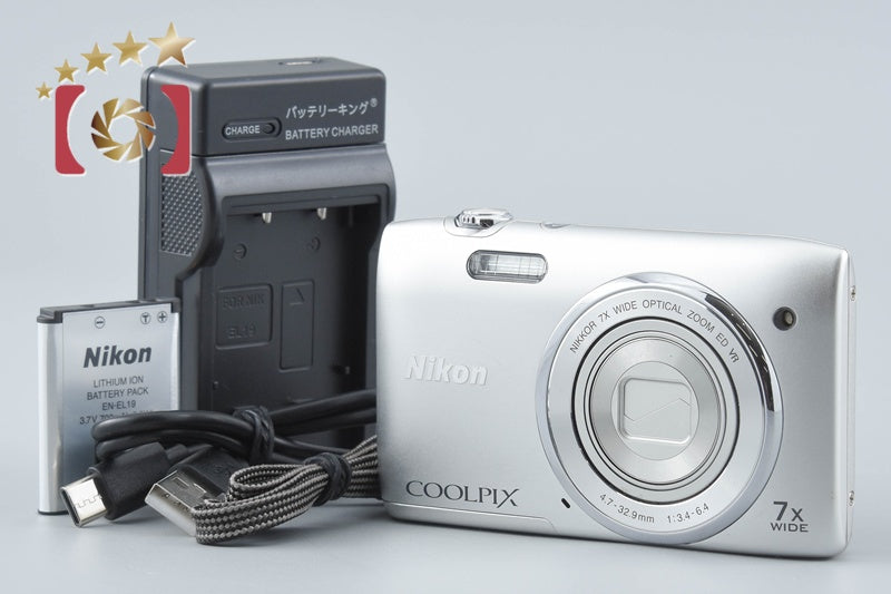 Nikon COOLPIX S3500 Crystal Silver 20.0 MP Digital Camera from Japan