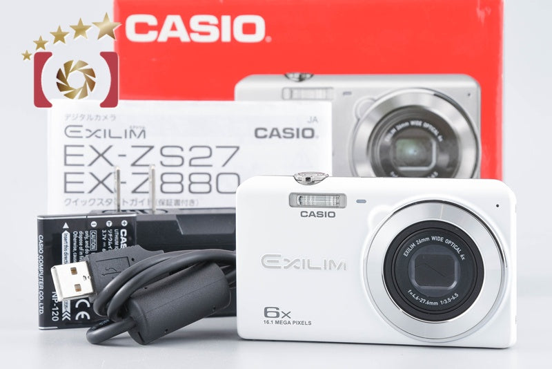 CASIO EXILIM EX-Z880 White 16.1 MP Digital Camera w/ Box from Japan