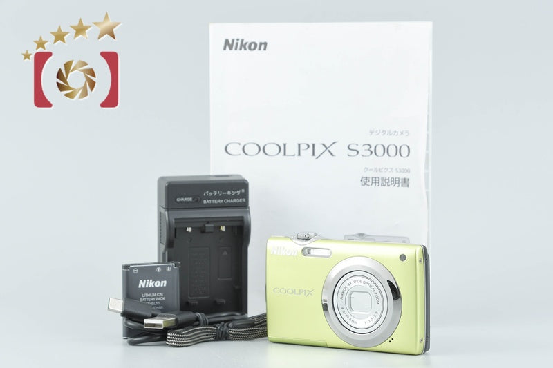 Nikon COOLPIX S3000 Pop Green 12.0 MP Digital Camera from Japan