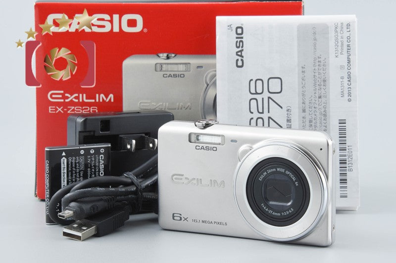 CASIO EXILIM EX-ZS26 Silver 16.1 MP Digital Camera w/ Box from Japan