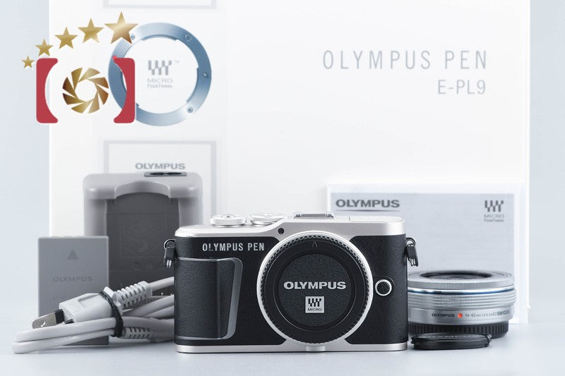 "Count 3,923" Olympus E-PL9 Black 16.1MP Mirrorless Camera 14-42 Lens from Japan