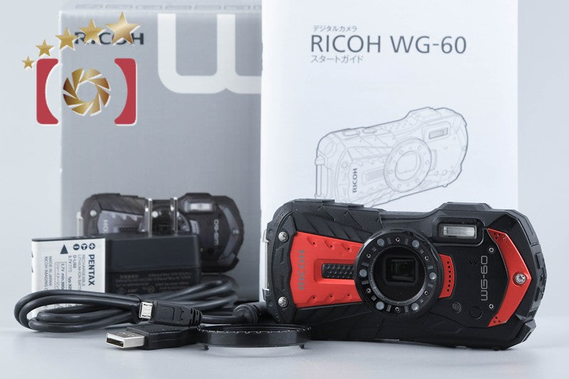 Ricoh PENTAX WG-60 Red 16.0 MP Waterproof Action Camera w/ Box from Japan