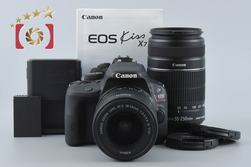 Canon EOS Kiss X7 / Rebel SL1 / 100D 18.0 MP 18-55 55-250 Lenses from Japan